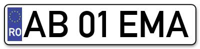 Placuta inmatriculare numar auto  AB-01-EMA, AB 01 EMA, AB01EMA