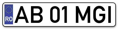 Placuta inmatriculare numar auto  AB-01-MGI, AB 01 MGI, AB01MGI