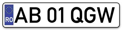 Placuta inmatriculare numar auto  AB-01-QGW, AB 01 QGW, AB01QGW