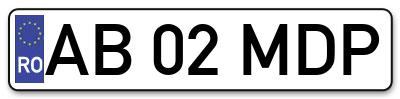 Placuta inmatriculare numar auto  AB-02-MDP, AB 02 MDP, AB02MDP