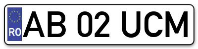 Placuta inmatriculare numar auto  AB-02-UCM, AB 02 UCM, AB02UCM