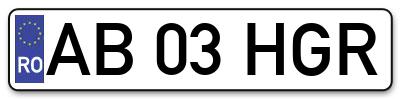Placuta inmatriculare numar auto  AB-03-HGR, AB 03 HGR, AB03HGR