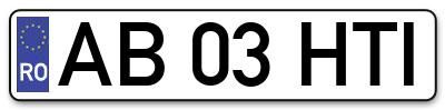 Placuta inmatriculare numar auto  AB-03-HTI, AB 03 HTI, AB03HTI