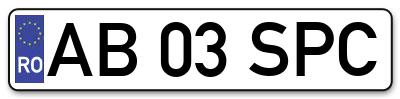 Placuta inmatriculare numar auto  AB-03-SPC, AB 03 SPC, AB03SPC