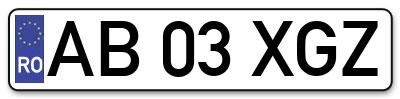 Placuta inmatriculare numar auto  AB-03-XGZ, AB 03 XGZ, AB03XGZ