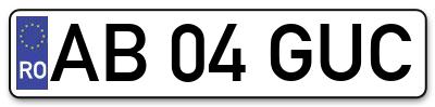 Placuta inmatriculare numar auto  AB-04-GUC, AB 04 GUC, AB04GUC