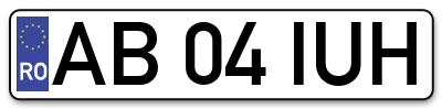 Placuta inmatriculare numar auto  AB-04-IUH, AB 04 IUH, AB04IUH