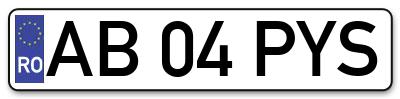 Placuta inmatriculare numar auto  AB-04-PYS, AB 04 PYS, AB04PYS