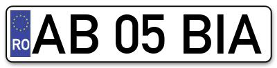 Placuta inmatriculare numar auto  AB-05-BIA, AB 05 BIA, AB05BIA