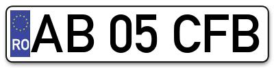 Placuta inmatriculare numar auto  AB-05-CFB, AB 05 CFB, AB05CFB