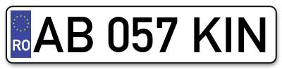 Placuta inmatriculare numar auto  AB-057-KIN, AB 057 KIN, AB057KIN