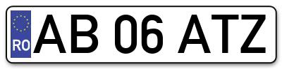 Placuta inmatriculare numar auto  AB-06-ATZ, AB 06 ATZ, AB06ATZ