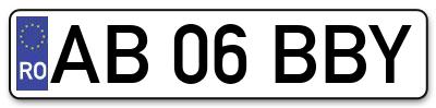 Placuta inmatriculare numar auto  AB-06-BBY, AB 06 BBY, AB06BBY