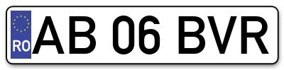 Placuta inmatriculare numar auto  AB-06-BVR, AB 06 BVR, AB06BVR