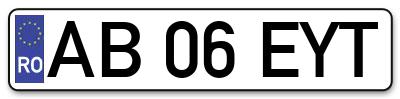 Placuta inmatriculare numar auto  AB-06-EYT, AB 06 EYT, AB06EYT