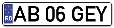 Placuta inmatriculare numar auto  AB-06-GEY, AB 06 GEY, AB06GEY