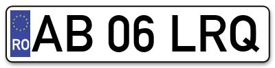 Placuta inmatriculare numar auto  AB-06-LRQ, AB 06 LRQ, AB06LRQ