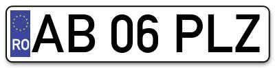 Placuta inmatriculare numar auto  AB-06-PLZ, AB 06 PLZ, AB06PLZ