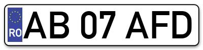 Placuta inmatriculare numar auto  AB-07-AFD, AB 07 AFD, AB07AFD