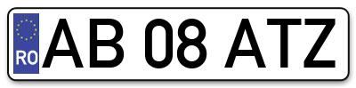 Placuta inmatriculare numar auto  AB-08-ATZ, AB 08 ATZ, AB08ATZ