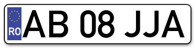 Placuta inmatriculare numar auto  AB-08-JJA, AB 08 JJA, AB08JJA