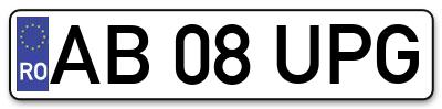 Placuta inmatriculare numar auto  AB-08-UPG, AB 08 UPG, AB08UPG