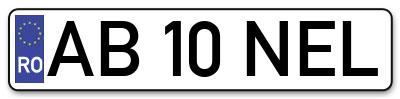 Placuta inmatriculare numar auto  AB-10-NEL, AB 10 NEL, AB10NEL