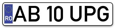 Placuta inmatriculare numar auto  AB-10-UPG, AB 10 UPG, AB10UPG