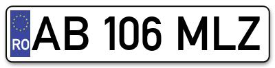 Placuta inmatriculare numar auto  AB-106-MLZ, AB 106 MLZ, AB106MLZ