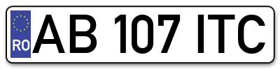 Placuta inmatriculare numar auto  AB-107-ITC, AB 107 ITC, AB107ITC
