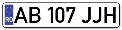 Placuta inmatriculare numar auto  AB-107-JJH, AB 107 JJH, AB107JJH