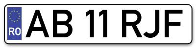 Placuta inmatriculare numar auto  AB-11-RJF, AB 11 RJF, AB11RJF