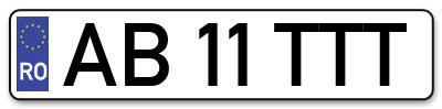Placuta inmatriculare numar auto  AB-11-TTT, AB 11 TTT, AB11TTT