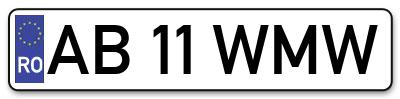 Placuta inmatriculare numar auto  AB-11-WMW, AB 11 WMW, AB11WMW