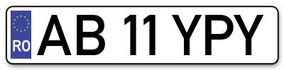 Placuta inmatriculare numar auto  AB-11-YPY, AB 11 YPY, AB11YPY