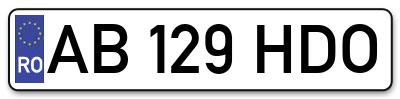 Placuta inmatriculare numar auto  AB-129-HDO, AB 129 HDO, AB129HDO