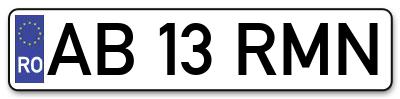 Placuta inmatriculare numar auto  AB-13-RMN, AB 13 RMN, AB13RMN