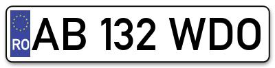 Placuta inmatriculare numar auto  AB-132-WDO, AB 132 WDO, AB132WDO