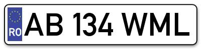 Placuta inmatriculare numar auto  AB-134-WML, AB 134 WML, AB134WML