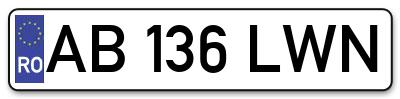 Placuta inmatriculare numar auto  AB-136-LWN, AB 136 LWN, AB136LWN