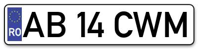 Placuta inmatriculare numar auto  AB-14-CWM, AB 14 CWM, AB14CWM