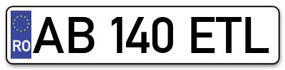 Placuta inmatriculare numar auto  AB-140-ETL, AB 140 ETL, AB140ETL