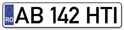 Placuta inmatriculare numar auto  AB-142-HTI, AB 142 HTI, AB142HTI