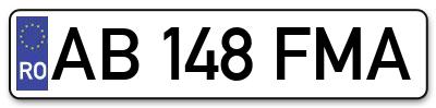 Placuta inmatriculare numar auto  AB-148-FMA, AB 148 FMA, AB148FMA
