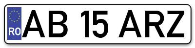 Placuta inmatriculare numar auto  AB-15-ARZ, AB 15 ARZ, AB15ARZ