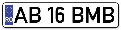 Placuta inmatriculare numar auto  AB-16-BMB, AB 16 BMB, AB16BMB