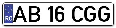 Placuta inmatriculare numar auto  AB-16-CGG, AB 16 CGG, AB16CGG