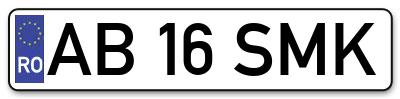 Placuta inmatriculare numar auto  AB-16-SMK, AB 16 SMK, AB16SMK