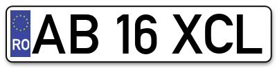 Placuta inmatriculare numar auto  AB-16-XCL, AB 16 XCL, AB16XCL