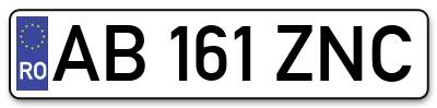 Placuta inmatriculare numar auto  AB-161-ZNC, AB 161 ZNC, AB161ZNC